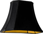 GO&SO Set of 2 Medium Black Rectangular Lamp Shade for Floor Lamps and Table Lamp,8x14x11"(Spider) Natural Faux Silk Square Lampshade Replacement,Vintage Shade Cut Corner Transitional Easy Assembly