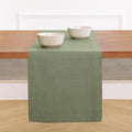 Solino Home Linen Table Runner 60 Inches - 100% Pure Linen Oil Green Table Runner 14 x 60 Inch Ideal for Dresser and Coffee Tables - Fall, Autumn, Thanksgiving - Fete