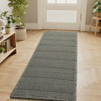 H.VERSAILTEX Waffle Bath Mat Super Absorbent Bathroom Mats Non Slip Bath Rugs for Bathroom Floor Machine Washable Dry Fast Bathroom Rugs for Beside Tub, 24" x 60", Smokey Olive