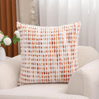 LUOYEHK Boho Throw Pillow Covers 20x20 Inch Set of 2 Chenille Tufted Pillowcase Farmhouse Neutral Cushion Covers for Couch Sofa Bed Living Room, Orange Red