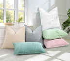 decorUhome Couch Throw Pillow Covers 20x20 Set of 2, Decorative Soft Euro Neutral Chenille Pillow Covers with Elegant Design for Sofa Bed Living Room Home Decor, Ultimate Gray