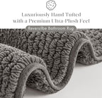 Madison Park Splendor Reversible 100% Cotton Tufted Bathroom Rug-3000 GSM Hotel Quality Luxurious Plush Medium Pile Bath Mat Absorbent, Quick Dry, Shower Room Décor, 24x60 Charcoal