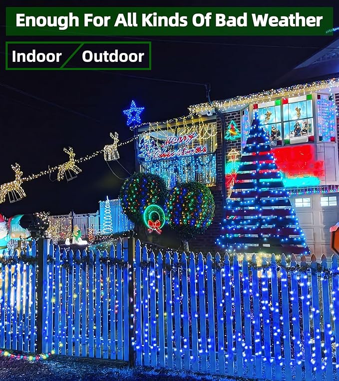750 LED 246FT Christmas Lights Outdoor, Super Long Waterproof Christmas String Lights with 8 Modes, Christmastree Lights with Timer Memory for Fence Garden Xmas Wedding Party Decor Blue