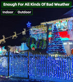 1500 LED Super Long Christmas String Lights, 492FT, Blue, Indoor/Outdoor, LED, Waterproof, Christmas, Holidays