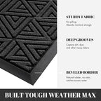 Yimobra Front Door Mat Outside Entrance 72 x 24, Waterproof and Washable Outdoor Mat, Non Slip Rubber Backing, Heavy Duty Welcome Matt for Home Entry Floor Porch Garage Office, Low Profile, Black