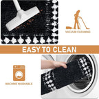 Black Bathroom Rugs 24x47, Non Slip Washable Bath Mats,Super Soft Microfiber Bathroom Runner, Plush Fluffy Absorbent Bath Rugs for Sink Tub Basin Shower Floor