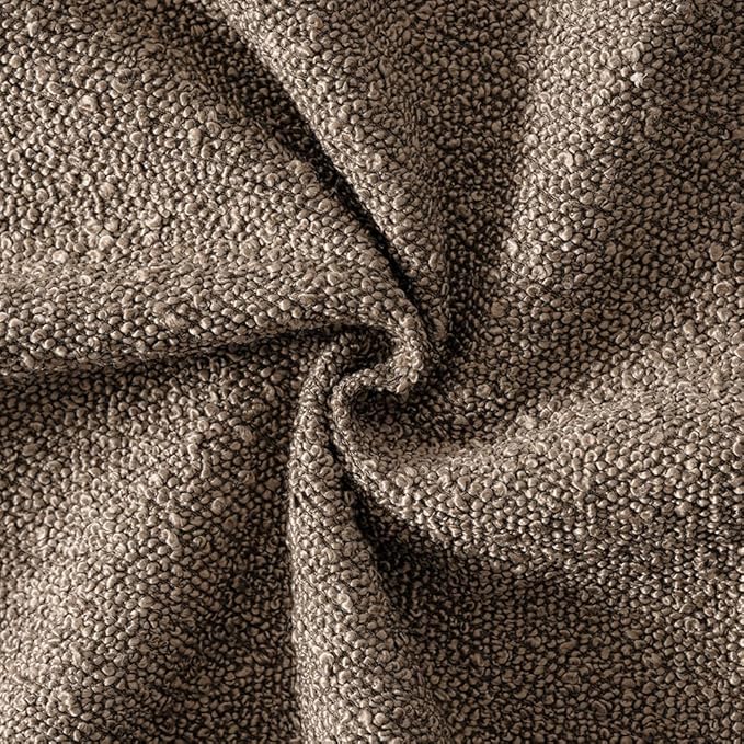 MIULEE 24x24 Decorative Euro Sham Throw Pillows for Bed Set of 2 Textured Boucle Neutral Winter Throw Pillow Covers Dark Brown Accent Solid Vintage Pillowcases Couch Sofa Livingroom Home Decor