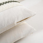 Fancy Homi Set of 1 Boho Olive Green Big Decorative Throw Pillow Cover 24x24 Inch for Couch Bed Bedroom, Aesthetic Modern Organic Farmhouse Room Decor, Soft Cotton Accent Macrame Woven Cushion Case