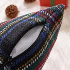 MIULEE Christmas Plaid Decorative Throw Pillow Covers Set of 2 Scottish Tartan Vintage Farmhouse Winter Cuhion Case Pillow Covers for Couch livingroom Sofa Bed Porch Home Decor 18x18inch Black