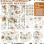 Newwiee 7 Pcs Fall Pumpkin Shower Curtain Sets Vintage Pumpkin Bathroom Set Thanksgiving Bathroom Curtain Shower Set Include Towels Non Slip Rugs Toilet Lid Cover Bath Mat(Autumn Pumpkins Flowers)