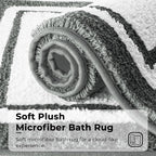GRANNY SAYS Microfiber Bathroom Rugs Non Slip Washable, Water Absorbent Bath Mats for Tub, Soft Bath Mats for Bathroom Floor & Shower, Bath Rug, 20" x 32", Deep Grey Bath Rugs