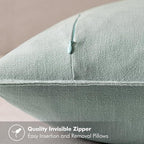 MIULEE Decorative Linen Pillow Covers 20x20 Inch Aqua Green Boho Farmhouse Neutral Couch Throw Pillows for Bed Pack of 2 Accent Modern Pillowcase Summer Sofa Livingroom Home Decor
