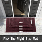 Yimobra Large Door Mat 36x24, All-Weather Waterproof Art Line Outdoor Mats for Front Door, Heavy Duty Non-Slip Welcome Matt for Garage Patio Proch Entryway Indoor, Wine