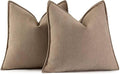 MIULEE Pack of 2 Coco Brown Decorative Pillow Covers 16x16 Inch Soft Chenille Luxurious Couch Throw Pillows Farmhouse Cushion Covers with Elegant Design for Sofa Bedroom Living Room Home Decor