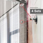 Short Clear Shower Curtain Liner 60x60, 12 Grommet Holes Plastic Shower Curtain 60 Inch Length with Magnets, Clear, 60x60