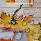 Happy Fall Shower Curtain Gnome Truck Autumn Pumpkin Maple Leaves Harvest Thanksgiving Farmhouse Bathroom Curtains Waterproof Polyester Fabric Bath Curtain 72 x 72 Inch with 12 Hooks