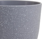 WOUSIWER Plant Pots 10/9/8 inch, Set of 3 Modern Decorative Plastic Planters with Drainage Holes and Saucers for House Plants Indoor Flowers Plants, Grey Speckles