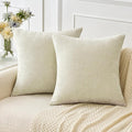 MIULEE Pack of 2 Christmas Cream Throw Pillow Covers 18x18 Inch Natural Soft Pillow Covers for Sofa Living Room Couch Solid Dyed Cases