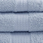 Madison Park Organic 100% Cotton Bathroom Towel Set, Hotel & Spa Quality Highly Absorbent, Quick Dry, Include for Shower, Handwash & Facial Washcloth, Multi-Sizes, Blue