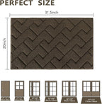 hicorfe Front Door Mat Outside Entrance,20"x31.5" Absorbent Muddy Dirt Resist Welcome Door Mats Outdoor Indoor,Stain and Fade Resistant,Non Slip Backing Entry Mat Doormat for Entryway(Latte)