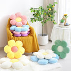 Six Petal Flower Pillow,Soft Daisy Shaped Throw Pillows Cushion Seating for Home Decorative Cute Flower Throw Pillow for Bed Sofa Couch (Green,15.7'')
