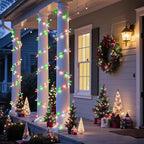 66FT 200 LED Christmas Lights Outdoor, Christmas Tree Lights with 8 Modes Waterproof, Plug in Connectable String Twinkle Light Green Wire for Tree Patio Wedding Party Decorations, Red White Green