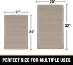 H.VERSAILTEX Waffle Bath Mat Super Absorbent Bathroom Mats Non Slip Bath Rugs for Bathroom Floor Machine Washable Ultra Soft Bathroom Rugs for Beside Tub, (32 x 20 Plus 24 x 17 - Inches, Irish Cream)