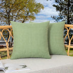 Kevin Textile Pack of 2 Outdoor Waterproof Pillow Covers Spring Decorative Farmhouse Throw Pillow Covers Couch Pillow Covers Spring for Patio Tent Bed Sofa Living Room 18x18 Inch Sage Green