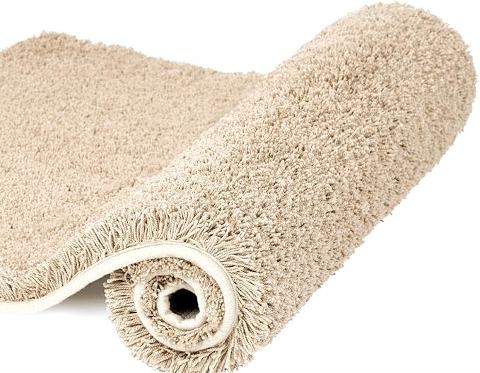 Walensee Large Bathroom Rug (24 x 72, Beige) Extra Soft and Absorbent Shaggy Bath Mat Machine Washable Microfiber Bath Mat for Bathroom, Non Slip