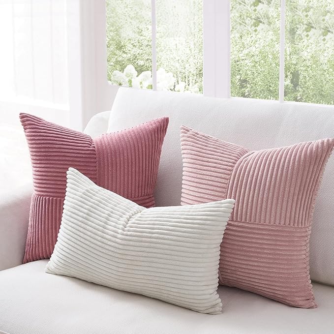 Topfinel Dustypink Throw Pillow Covers 16x16 Set of 4,Boho Double-Sides Design Decorative Throw Pillow Covers,Light Pink Cushion Cases for Couch Living Room Bedroom and Sofa(40 * 40 cm)