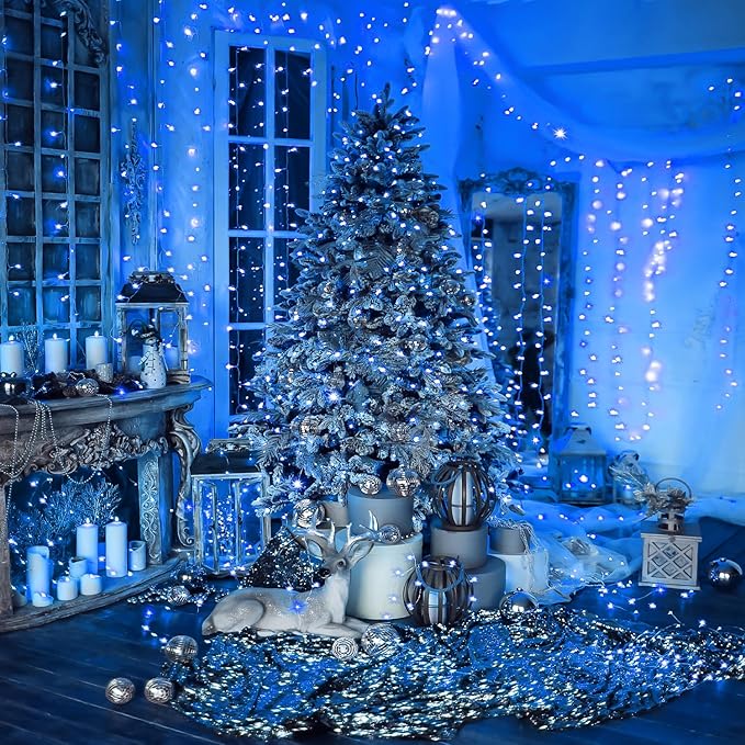 70FT with 210 LEDs – Designed with 210 LEDs on a 70FT Strand, These Lights Create a Dazzling Blue Glow That’s Ideal for Wrapping Trees, Decorating Windows, Stair Rails, or patios(Blue)