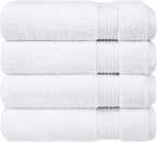 Cotton Paradise 4 Piece Turkish Bath Towels for Bathroom, Extra Large Soft Plush Towels Bathroom Set, White