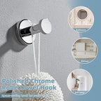 APLusee Bathroom Towel Hook Polished Chrome, SUS 304 Stainless Steel Robe Coat Hook Hanging for Restroom Kitchen Garage Wall Mounted