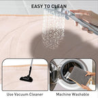 Bath Mats 24x17 Non-Slip Absorbent Bathroom Rug, Quick Dry Machine Washable Shower Tub Mat with Rubber Backing, Soft Floor Carpet for Bathroom Decor Wave White