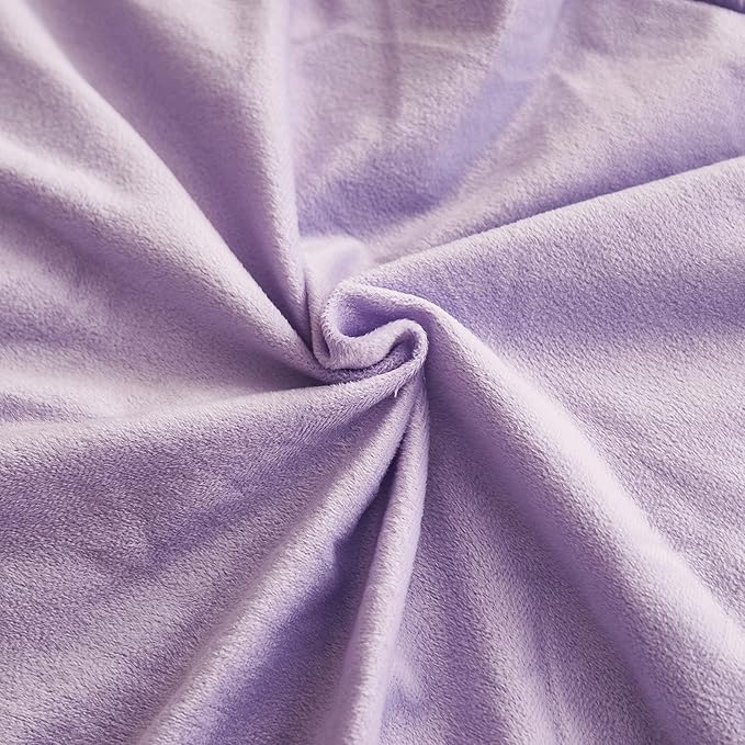 WERDIM Shaggy Fluffy Faux Fur Pillowcases 2 Pack Button Closure Velvet Pillow Shams Standard/Queen Size (Lilac, 20 X 26 Inches)