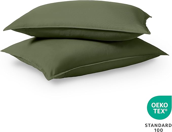 Bare Home King Pillow Sham Covers - Set of 2 - Premium 1800 Ultra-Soft Microfiber - Double Brushed - Bed Pillow Shams - Pillows Not Included (Set of 2, Cypress Green)