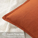 MIULEE Fall Decorative Linen Pillow Covers 16x16 Inch Burnt Orange Boho Farmhouse Neutral Couch Throw Pillows for Bed Pack of 2 Accent Modern Pillowcase Summer Sofa Livingroom Home Decor