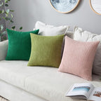 MIULEE Pack of 2 Pillow Covers Soft Soild Decorative Square Throw Pillow Covers Set Cushion Cases Pillowcases for Sofa Bedroom Car 20 x 20 Inch 50 x 50 Cm Grass Green