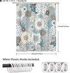 Floral Shower Curtain Rustic Various Floral Plant Curtain for Bathroom Tropical Botanical Farmhouse Waterproof Decor Shower Curtain with Hooks 60x72Inch