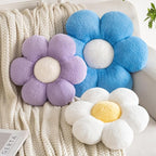 Xiashrk Flower Pillows, Decorative Pillows for Couch, Cute Daisy Pillow for Bed, Flower Shaped Decorative Throw Pillow Room Decor (Blue, 14.9 Inches)