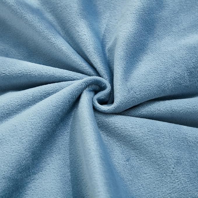 JAUXIO Diamond Pinch Pleated Crystal Velvet Pillowcases 2 Pack Solid Pintuck Throw Cushion Cover for Home Decor Hidden Zipper Closure (Dusty Blue, King)
