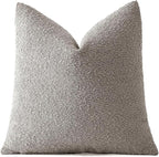 MIULEE Pack of 1 Silver Grey Textured Boucle Throw Pillow Cover Soft Decorative Couch Accent Solid Lumbar Pillow Case for Cushion Chair Sofa Bedroom Livingroom Home Decor，18x18 Inch