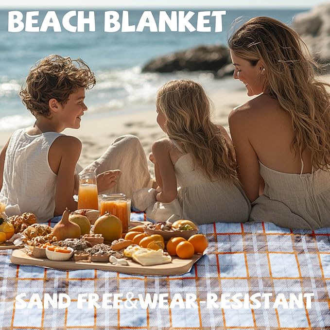 Extra Large Picnic Blankets Portable 80x80 Oversized Waterproof Sandproof Outdoor Boho Beach Blanket Camping Grass Mat Big Xl Sand Free Car Items Summer Essential Hiking Must Have Backpacking Supplies