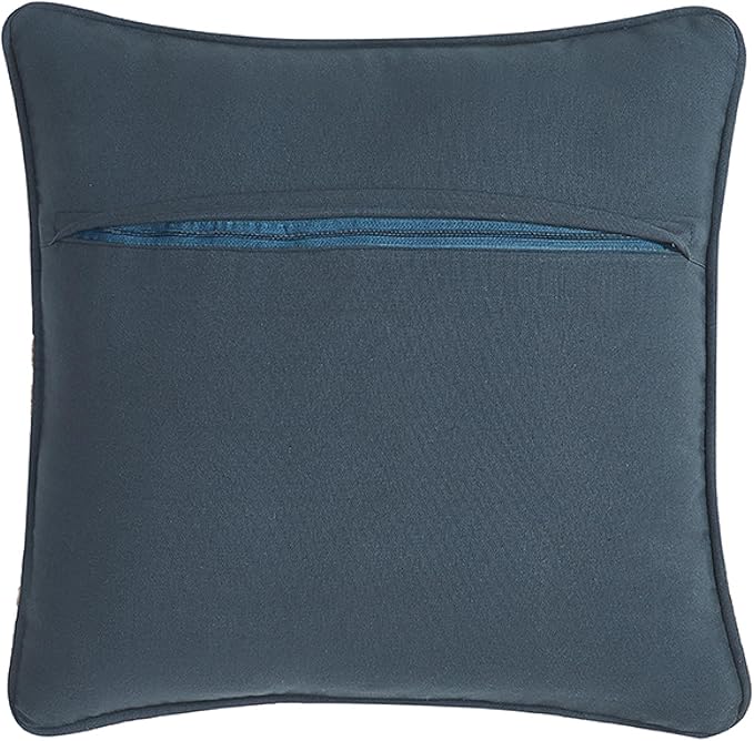 Boho Living Jada Decorative Throw, Includes Accent, Premium Woven Design, Living Room Décor, (1) 20" x 20" Pillow Cover with Insert, Indigo
