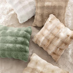 MIULEE Pack of 2 Decorative Pillow Covers Thick Soft Plush Faux Fur Lumbar Throw Pillows Luxury Home Decor for Couch Bedroom Living Room Sofa,12x20 Inch Sage Green