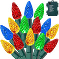 50 LED C6 LED Christmas Lights 16.4Ft C6 Christmas Lights Battery Operated C6 Christmas Lights Seasonal Lighting for Indoor Outdoor Xmas Tree Garden Patio Party Christmas Decor Multi-Color