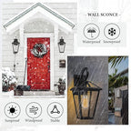 Outdoor Light Fixtures Wall Mount, Waterproof Exterior Wall Lanterns with Glass, Outside Wall Sconces, Front Porch Lights for House Garage Doorway Patio (Black, Clear Glass)