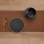 Solino Home Linen Brown Table Runner 108 Inches Long - 100% Pure Linen 14 x 108 Inch Table Runner for Fall, Autumn, Thanksgiving - Classic Hemstitch