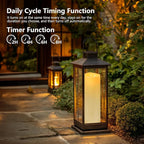 Kimjo 14" x 4" Large Outdoor Candles with Remote: Battery Operated LED Flameless Candles with Timer - Realistic Fake Waterproof Flickering Pillar Candles for Patio Porch Lanterns (Ivory 2 Pack)