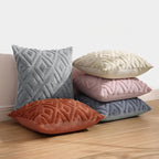 Pallene Grey Throw Pillow Covers 20x20 Set of 2, Soft Plush Faux Fur Decorative Couch Pillow Covers for Sofa Bed Living Room Pillow Cases with 3D Diamond Pattern